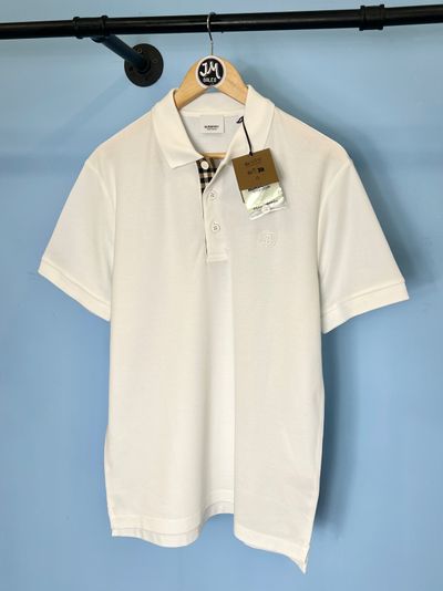 BNWT Medium Burberry White Nova Check Polo Shirt